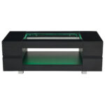Black LED Coffee Table with Bluetooth App Control, Double-Layer High-Gloss Hollow Design Table, Large Storage - Image 24