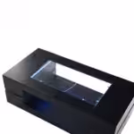 Černý LED konferenční stůl s ovládáním přes Bluetooth aplikaci, dvouvrstvý design stolu s vysokým leskem a dutým prostorem, velká úložná kapacita - Obrázek 27