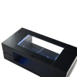 Black LED Coffee Table with Bluetooth App Control, Double-Layer High-Gloss Hollow Design Table, Large Storage - Image 27