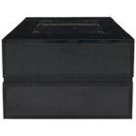 Black LED Coffee Table with Bluetooth App Control, Double-Layer High-Gloss Hollow Design Table, Large Storage - Image 61