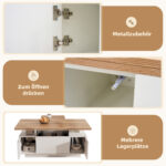 Modern Coffee Table with Double Lift Mechanism, Hidden Storage - Load Capacity up to 50 kg - Image 41