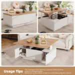 Modern Coffee Table with Double Lift Mechanism, Hidden Storage - Load Capacity up to 50 kg - Image 48