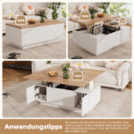 Modern Coffee Table with Double Lift Mechanism, Hidden Storage - Load Capacity up to 50 kg - Image 61