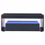 Moderný konferenčný stôl s LED osvetlením, obdĺžnikový gaučový stôl s 2 veľkými zásuvkami, priestranný obývací stôl – Obrázok 15