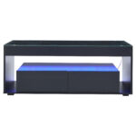 Modern Coffee Table with LED Light, rectangular sofa table with 2 Large Drawers, Spacious Living Room Table - Image 16