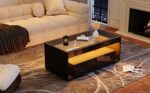 Modern Coffee Table with LED Light, rectangular sofa table with 2 Large Drawers, Spacious Living Room Table - Image 26