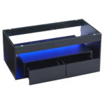 Modern Coffee Table with LED Light, rectangular sofa table with 2 Large Drawers, Spacious Living Room Table - Image 44
