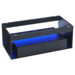 Modern Coffee Table with LED Light, rectangular sofa table with 2 Large Drawers, Spacious Living Room Table - Image 45