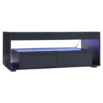 Modern Coffee Table with LED Light, rectangular sofa table with 2 Large Drawers, Spacious Living Room Table - Image 46