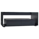 Modern Coffee Table with LED Light, rectangular sofa table with 2 Large Drawers, Spacious Living Room Table - Image 47