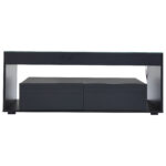 Modern Coffee Table with LED Light, rectangular sofa table with 2 Large Drawers, Spacious Living Room Table - Image 52