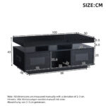 100×50×43cm Black High-Gloss Coffee Table, with App-Controllable LED Lights, Living Room Table - Image 39