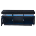 100×50×43cm Black High-Gloss Coffee Table, with App-Controllable LED Lights, Living Room Table - Image 45