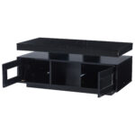 100×50×43cm Black High-Gloss Coffee Table, with App-Controllable LED Lights, Living Room Table - Image 6