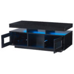 100×50×43cm Black High-Gloss Coffee Table, with App-Controllable LED Lights, Living Room Table - Image 7