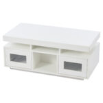100×50×43cm White High-Gloss Coffee Table, with App-Controllable LED Lights, Living Room Table - Image 8