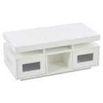 100×50×43cm White High-Gloss Coffee Table, with App-Controllable LED Lights, Living Room Table - Image 9