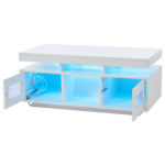 100×50×43cm White High-Gloss Coffee Table, with App-Controllable LED Lights, Living Room Table - Image 17