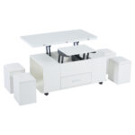 Height-Adjustable Coffee Table, Movable Sofa Table, 4-in-1 Multi-Functional Coffee Table Convertible into Work Table - Image 24