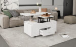 Height-Adjustable Coffee Table, Movable Sofa Table, 4-in-1 Multi-Functional Coffee Table Convertible into Work Table - Image 4