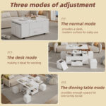 Height-Adjustable Coffee Table, Movable Sofa Table, 4-in-1 Multi-Functional Coffee Table Convertible into Work Table - Image 30