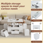 Height-Adjustable Coffee Table, Movable Sofa Table, 4-in-1 Multi-Functional Coffee Table Convertible into Work Table - Image 31