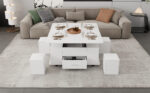 Height-Adjustable Coffee Table, Movable Sofa Table, 4-in-1 Multi-Functional Coffee Table Convertible into Work Table - Image 35