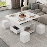 Height-Adjustable Coffee Table, Movable Sofa Table, 4-in-1 Multi-Functional Coffee Table Convertible into Work Table - Image 42