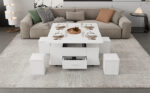 Height-Adjustable Coffee Table, Movable Sofa Table, 4-in-1 Multi-Functional Coffee Table Convertible into Work Table - Image 60