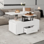 Height-Adjustable Coffee Table, Movable Sofa Table, 4-in-1 Multi-Functional Coffee Table Convertible into Work Table - Image 63