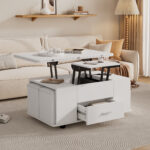 Height-Adjustable Coffee Table, Movable Sofa Table, 4-in-1 Multi-Functional Coffee Table Convertible into Work Table - Image 64