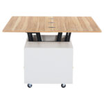 Height-Adjustable Coffee Table with Folding Function and 4 Drawers, 100 x 50 x 47.5 cm, One Large and One Small Drawer - Image 10