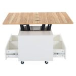 Height-Adjustable Coffee Table with Folding Function and 4 Drawers, 100 x 50 x 47.5 cm, One Large and One Small Drawer - Image 11