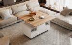 Height-Adjustable Coffee Table with Folding Function and 4 Drawers, 100 x 50 x 47.5 cm, One Large and One Small Drawer - Image 12