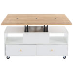 Height-Adjustable Coffee Table with Folding Function and 4 Drawers, 100 x 50 x 47.5 cm, One Large and One Small Drawer - Image 15