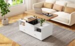 Height-Adjustable Coffee Table with Folding Function and 4 Drawers, 100 x 50 x 47.5 cm, One Large and One Small Drawer - Image 19