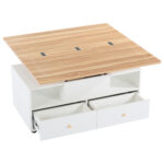 Height-Adjustable Coffee Table with Folding Function and 4 Drawers, 100 x 50 x 47.5 cm, One Large and One Small Drawer - Image 21