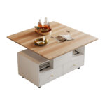 Height-Adjustable Coffee Table with Folding Function and 4 Drawers, 100 x 50 x 47.5 cm, One Large and One Small Drawer - Image 24