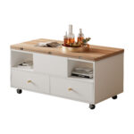 Height-Adjustable Coffee Table with Folding Function and 4 Drawers, 100 x 50 x 47.5 cm, One Large and One Small Drawer - Image 25