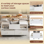 Height-Adjustable Coffee Table with Folding Function and 4 Drawers, 100 x 50 x 47.5 cm, One Large and One Small Drawer - Image 28