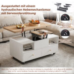 Height-Adjustable Coffee Table with Folding Function and 4 Drawers, 100 x 50 x 47.5 cm, One Large and One Small Drawer - Image 38