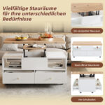 Height-Adjustable Coffee Table with Folding Function and 4 Drawers, 100 x 50 x 47.5 cm, One Large and One Small Drawer - Image 40