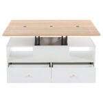 Height-Adjustable Coffee Table with Folding Function and 4 Drawers, 100 x 50 x 47.5 cm, One Large and One Small Drawer - Image 45