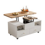 Height-Adjustable Coffee Table with Folding Function and 4 Drawers, 100 x 50 x 47.5 cm, One Large and One Small Drawer - Image 47