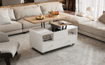 Height-Adjustable Coffee Table with Folding Function and 4 Drawers, 100 x 50 x 47.5 cm, One Large and One Small Drawer - Image 54