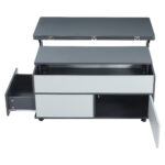 100*98*65cm Height-Adjustable Coffee Table with Hidden Storage and Shelf, Living Room Table - Image 11