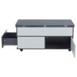 100*98*65cm Height-Adjustable Coffee Table with Hidden Storage and Shelf, Living Room Table - Image 17