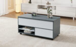 100*98*65cm Height-Adjustable Coffee Table with Hidden Storage and Shelf, Living Room Table - Image 24