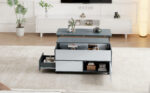 100*98*65cm Height-Adjustable Coffee Table with Hidden Storage and Shelf, Living Room Table - Image 25