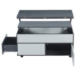 100*98*65cm Height-Adjustable Coffee Table with Hidden Storage and Shelf, Living Room Table - Image 53